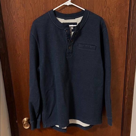 L.L. Bean Other - L.L. Bean Navy Men's Waffle Knit Fleece Lined Henley Size Large